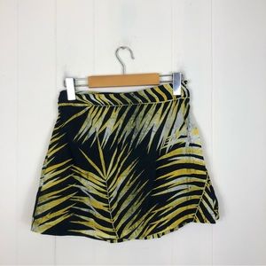 Double Rainbouu Tropical Palm Leaf Wrap Skirt‎ Sz XS